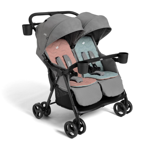 single to double side-by-side stroller Joie Rosemary Side-by-Side Double Stroller, 2024, Nectar & Mineral