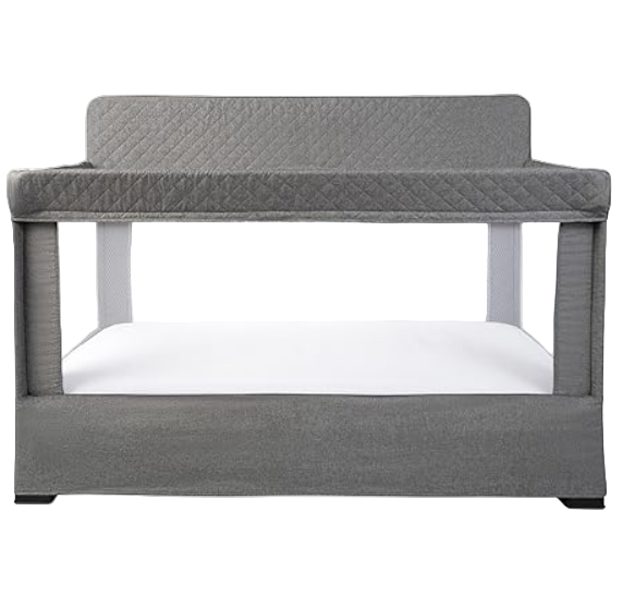 Baby Delight Lunaire Full Size Mesh Crib and Playard, Charcoal Tweed