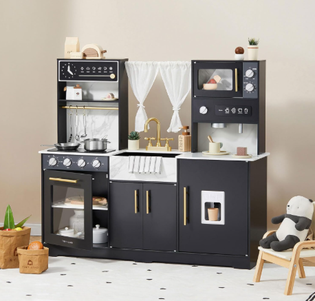 Shop Tiny Land Iconic Wooden Play Kitchen, Black at GoodBuy Gear