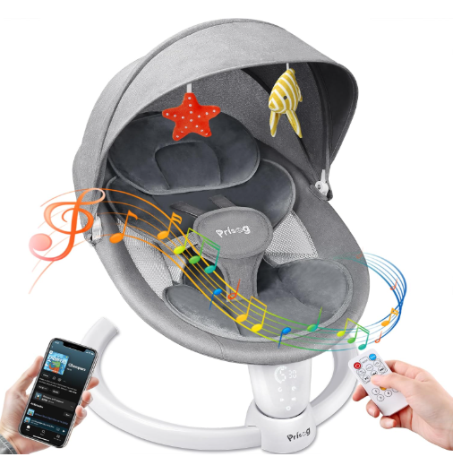 Prisag Music and Bluetooth Baby Swing, Grey