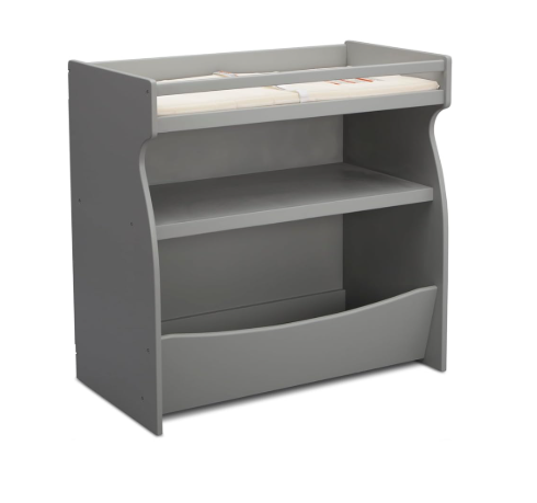 Delta Children 2-in-1 Changing Table and Storage Unit, Grey