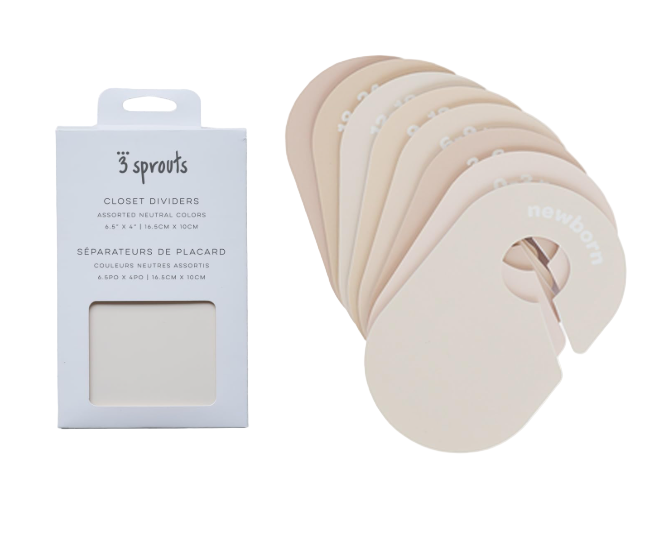 3 Sprouts Closet Dividers (Newborn to 24 Months), Neutral