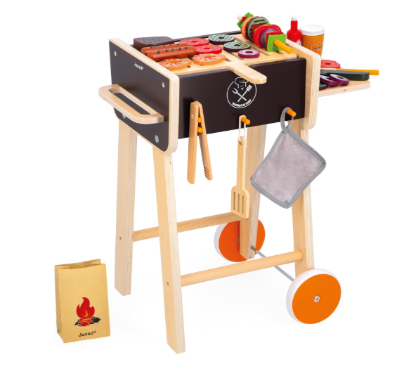 Janod Wooden Barbecue Set, Black/Wood