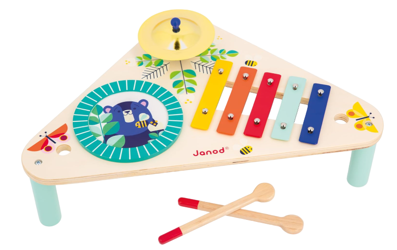 Shop Janod Gioia Music Table with Drum, Cymbal, and Xylophone at GoodBuy Gear