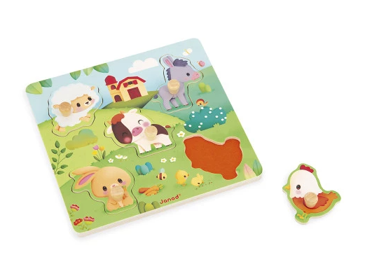 Janod 5 Piece Tactile Puzzle, Country