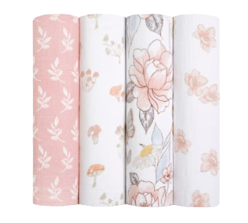 Aden + Anais Cotton Muslin Swaddle, 4pk, Earthly