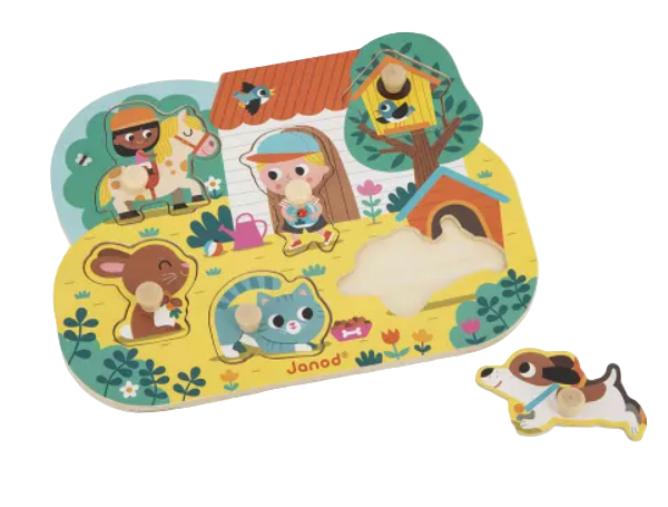 Janod 5 Piece Tactile Puzzle, Country