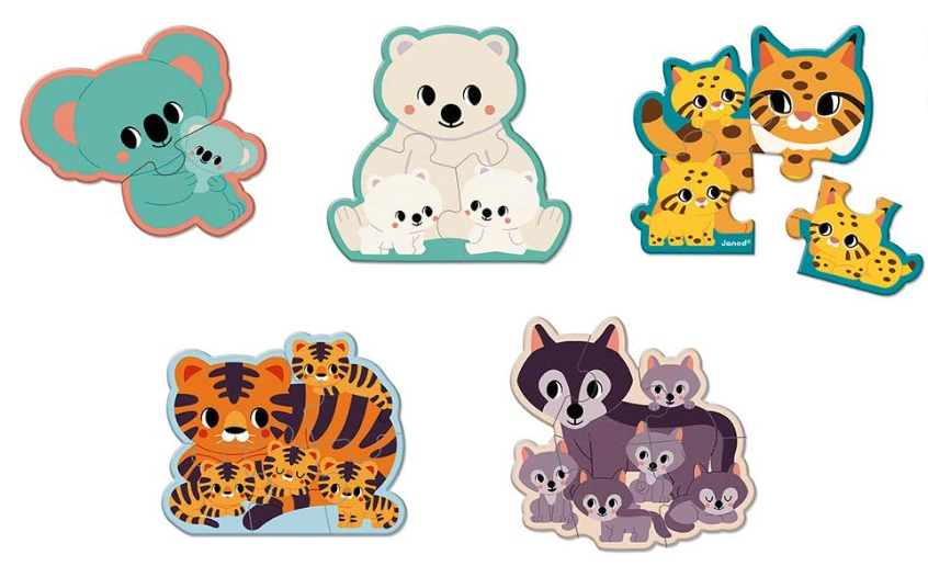 Janod 5 Adaptable Animal Puzzles, WWF