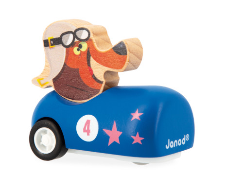 Janod Appelpop Pull-Back Car, Dog