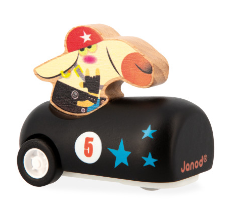 Janod Appelpop Pull-Back Car, Goat