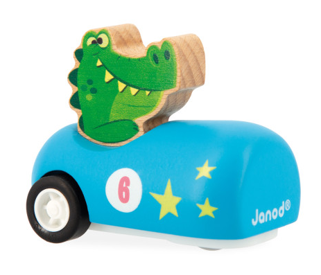 Janod Appelpop Pull-Back Car, Crocodile