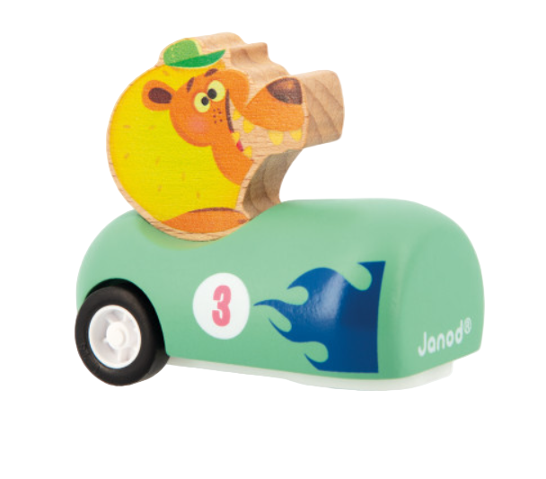 Janod Appelpop Pull-Back Car, Lion