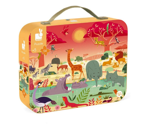 Janod 54 Piece Jigsaw Puzzle, Animal Reserve