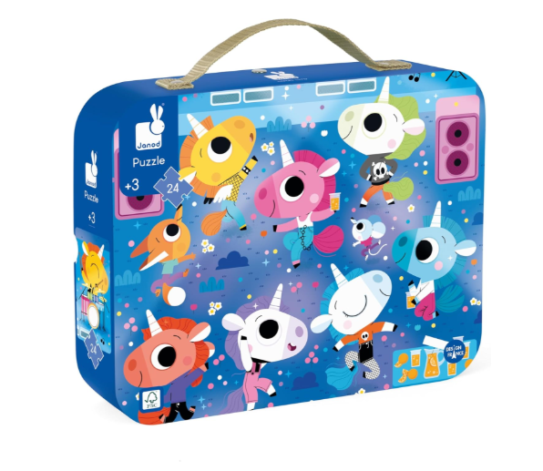 Janod 24 Piece Jigsaw Puzzle, Unicorn Party