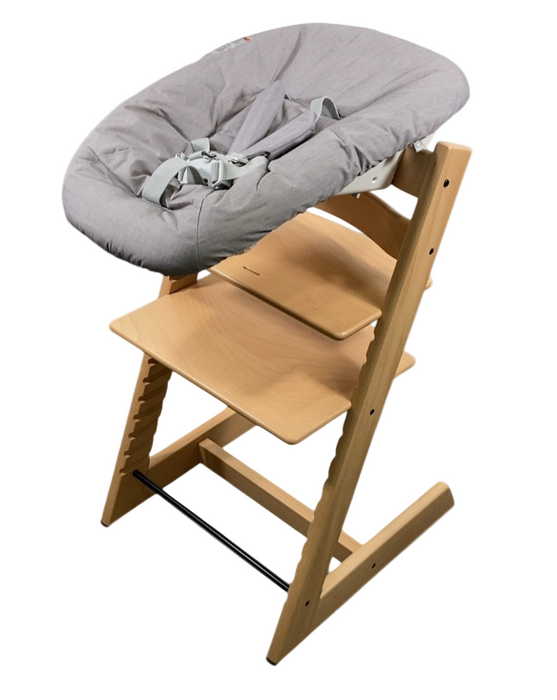 Stokke Tripp Trapp High Chair and Newborn Set Bundle, Natural