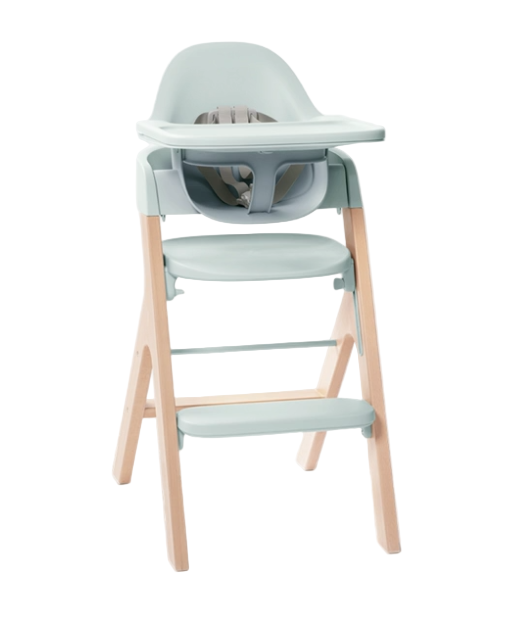 Mockingbird High Chair, Mint Green, Natural Beech