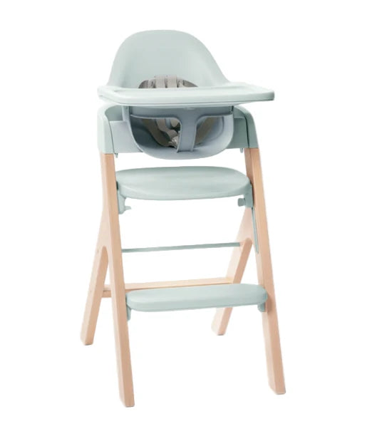 Mockingbird High Chair, Mint Green, Natural Beech