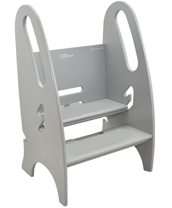 Little Partners 3-in-1 Growing Step Stool, Silver Drop