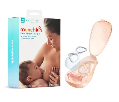 Munchkin Flow Nipple Shield + with See-Thru Channel, 20mm