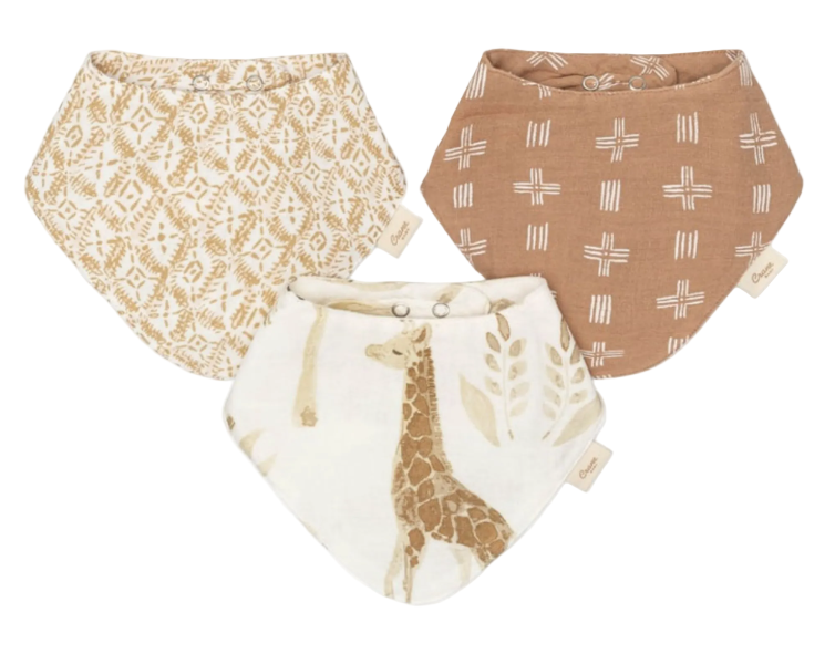 Crane Baby Muslin 3 Piece Bib Set, Kendi