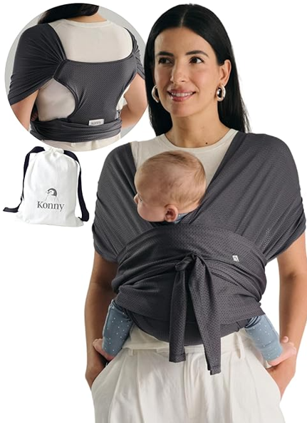 Konny Baby Carrier Flex, Charcoal, SoftBreeze, XS-XL