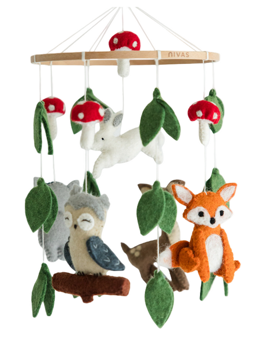 Nivas Felted Woodland Mobile, Multicolor