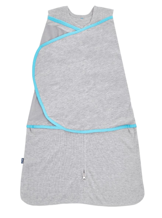 Halo Ideal Temp Swaddle, Grey/Aqua, Small