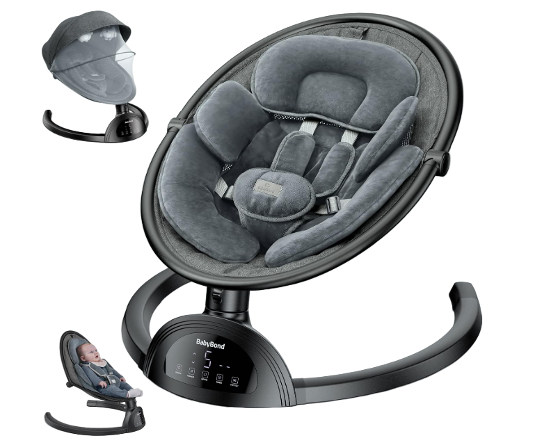Shop BabyBond Bluetooth Swing, Black, New model at GoodBuy Gear