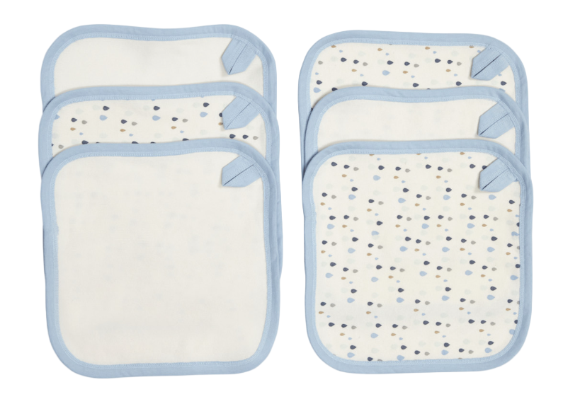 Small Story Washcloths 6 Pack, Rain Drops