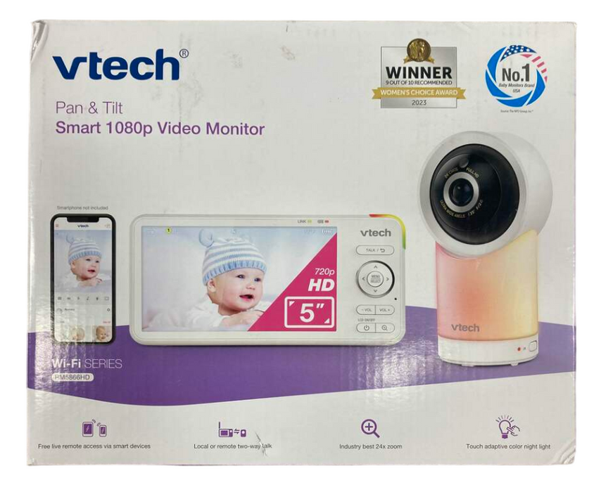 VTech RM5866HD 5" Smart Wi-Fi 1080p Pan & Tilt Video Baby Monitor