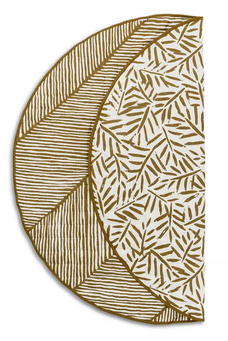 Toddlekind Luxe Organic Cotton Reversible Playmat The Snuggle Mat, Leaves Sandcastle
