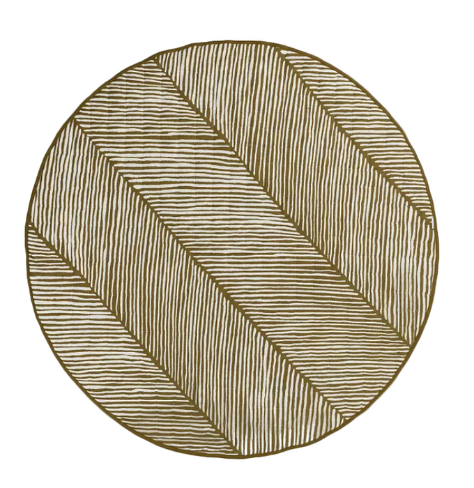 Toddlekind Luxe Organic Cotton Reversible Playmat The Snuggle Mat, Leaves Sandcastle