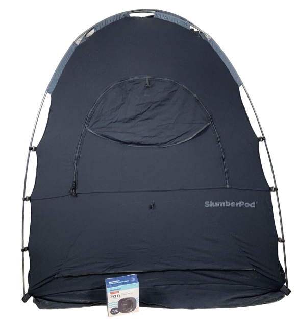 SlumberPod 3.0 Sleep Canopy with Fan, Black with Gray Accents