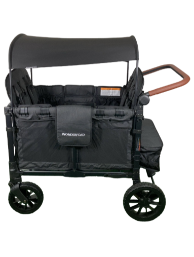 Wonderfold W4 Luxe Quad Stroller Wagon, 2024, Volcanic Black