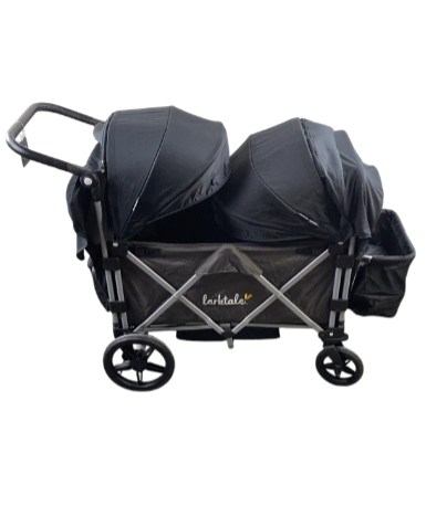 Larktale Caravan Stroller Wagon with Canopy Set, 2022, Black, Byron Black, Byron Black