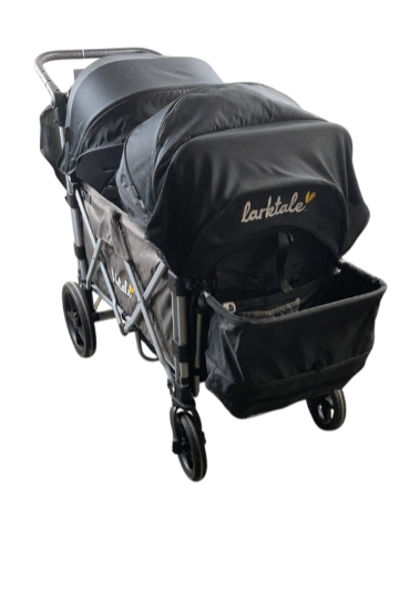 Larktale Caravan Stroller Wagon with Canopy Set, 2022, Black, Byron Black, Byron Black