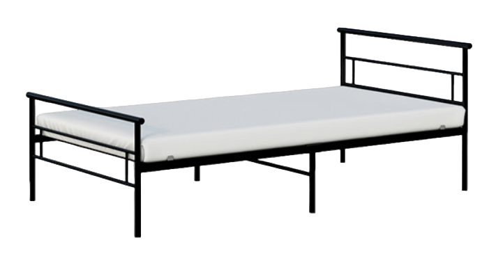 BK Furniture Seattle Metal Twin Bed, Black