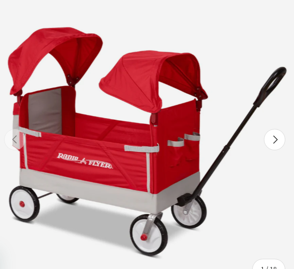 Radio Flyer Dual Canopy Family Wagon(3952), Red