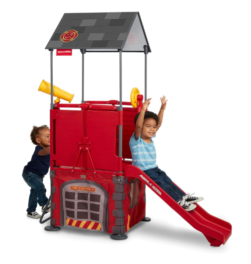 Radio Flyer Play & Fold Away Fire House, Red