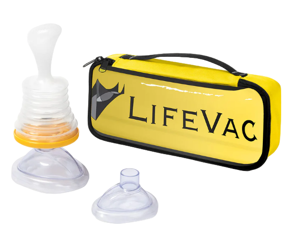 LifeVac Choking Rescue Device Travel Kit, Yellow Travel Bag