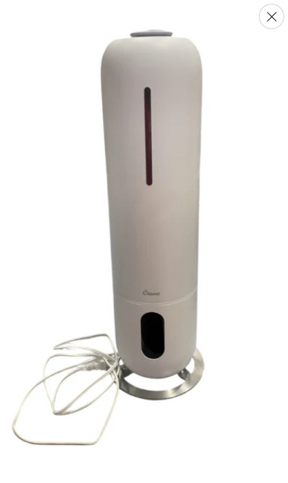 Crane 2 Gal. Ultrasonic Cool Mist Tower Humidifier with Germicidal UV-A Light, White