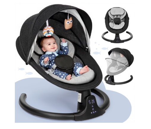 Caveen Electric Bluetooth Baby Rocker, Black