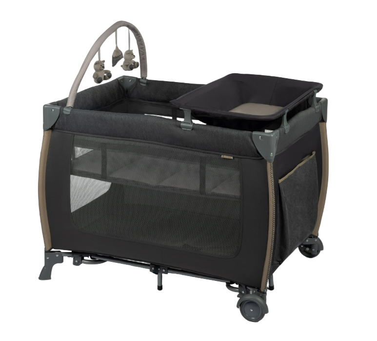 Monbebe Play Yard with Full-Size Rocking Bassinet, Castle Point