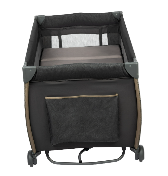 Monbebe Play Yard with Full-Size Rocking Bassinet, Castle Point