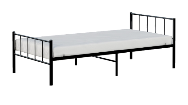 BK Furniture Austin Metal Twin Bed, Black