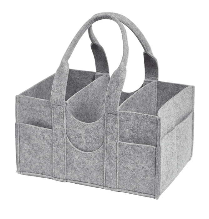 Sprucely Felt Diaper Caddy, Medium, Heather grey