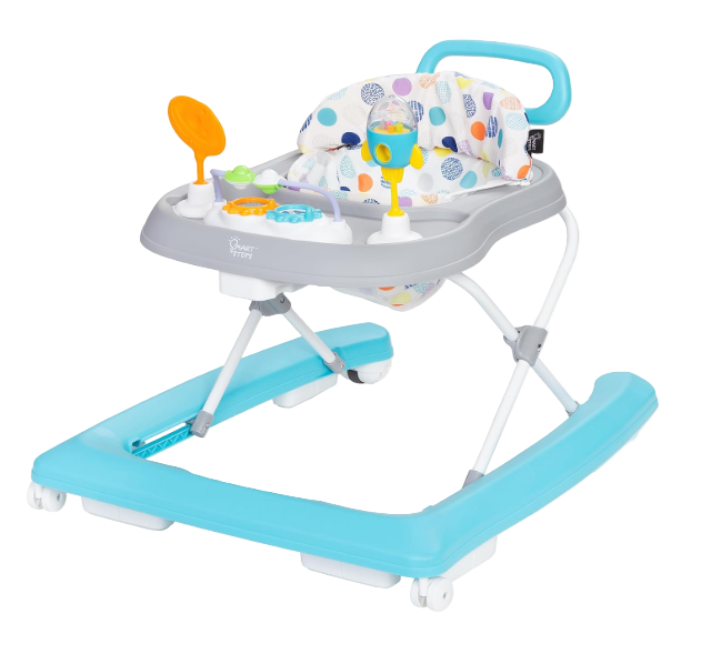 Baby Trend Smart Steps Trend Plus 2-in-1 Activity Walker with Deluxe Toys, Orbits White