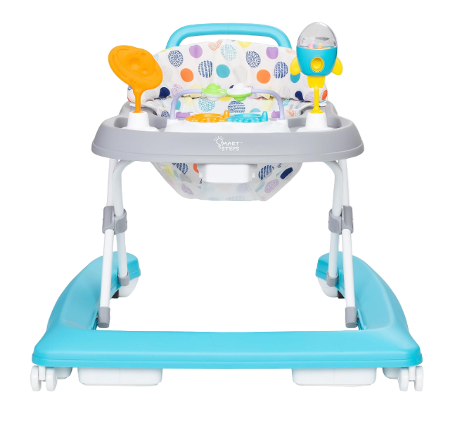 Baby Trend Smart Steps Trend Plus 2-in-1 Activity Walker with Deluxe Toys, Orbits White