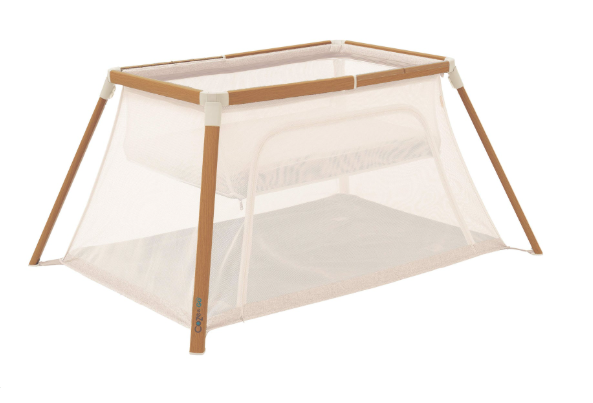 Tutti Bambini CoZee Go 3-in-1 Bassinet/Travel Cot/Playpen, Scandinavian Walnut & Ecru