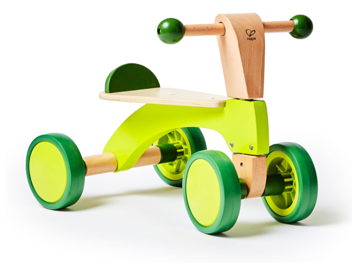 Hape Scoot Around Ride On Wood Bike, Bright Green
